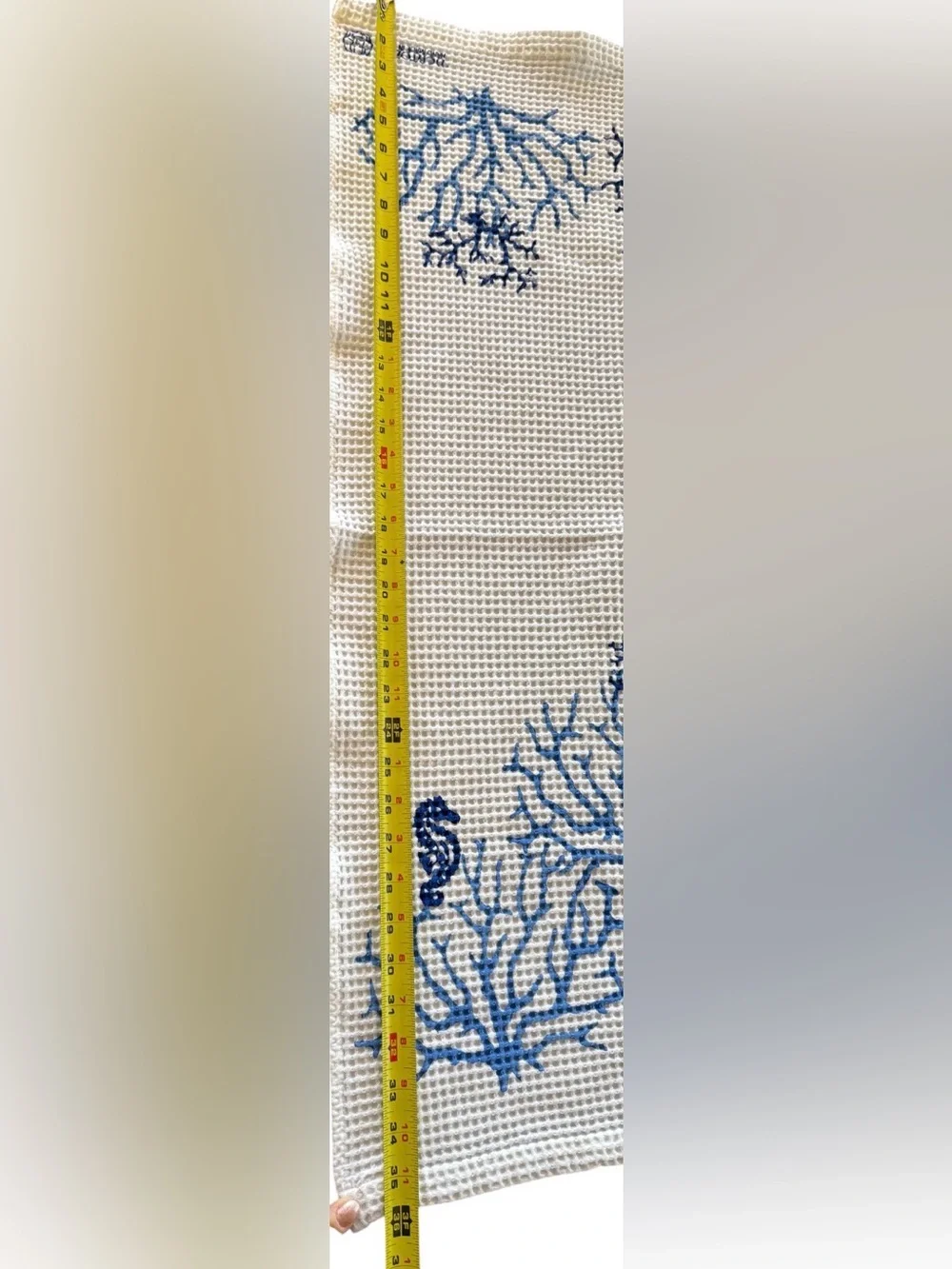 NWOT Bertozzi handmade kitchen dish hand towel Italy oversized seahorse